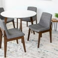 thumbnail image 2 of Chance 5-Piece Mid-Century Dining Set w/ 4 Fabric Dining Chairs in Dark Gray, 2 of 3