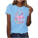 thumbnail image 1 of Mujeres Manga Corta de Verano Tops V-Cuello Impreso Suéter, Blusa de Moda Casual para la Primavera, 1 of 7