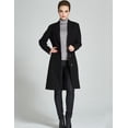 thumbnail image 7 of Camii Mia Women's Faux Wool Coat Elegant Lapel Trench Jacket Slim Long Coat Overcoat Outwear, 7 of 7