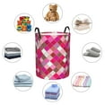thumbnail image 6 of XMXT Collapsible Laundry Basket, Fuchsia Mosaic Print Waterproof Laundry Hampers Storage Baskets Dirty Clothes Hamper, 40L, 6 of 8
