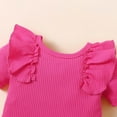 thumbnail image 4 of ZACPNCV Baby Girls Ribbed Bodysuit Bloomer Shorts Outfits with Headband Summer Clothes Hot Pink 6-9 Months, 4 of 9