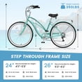 thumbnail image 5 of Lilypelle Adults Beach Cruiser Bicycle, 24" 26" Wheel 7 Speed Bike Fits Rider: 4'11"-6'2", Step Through Bikes for Commuting, Unisex, 5 of 11