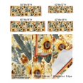 thumbnail image 4 of Rod Pocket Window Valances Watercolor Cactus Sunflower Flower Leaves Short Kitchen Curtains Vintage Plant Window Treatment Drapes for Bedroom Bathroom Living Room 54x18In,1 Panel, 4 of 7