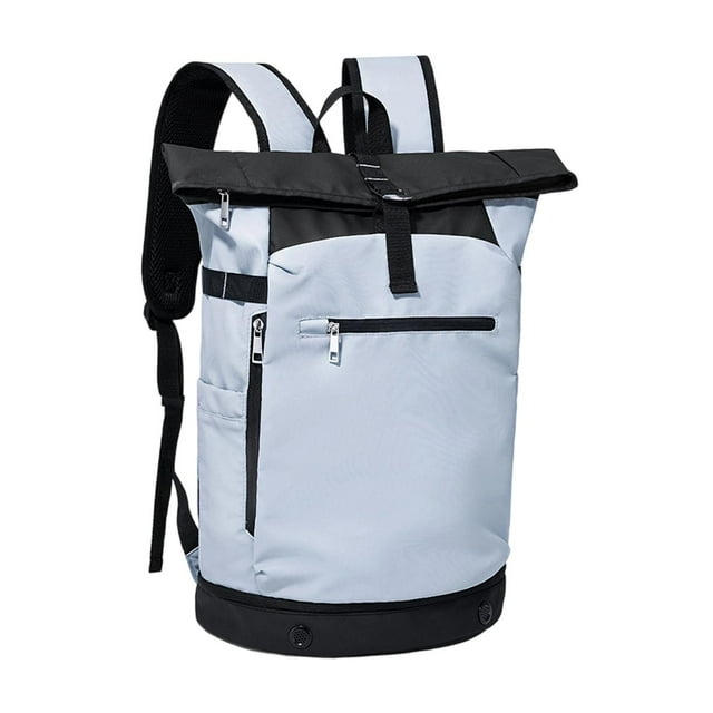 Siruishop Roll Top Backpack Stylish Expandable Tennis Backpack for Gym Camping Fitness White