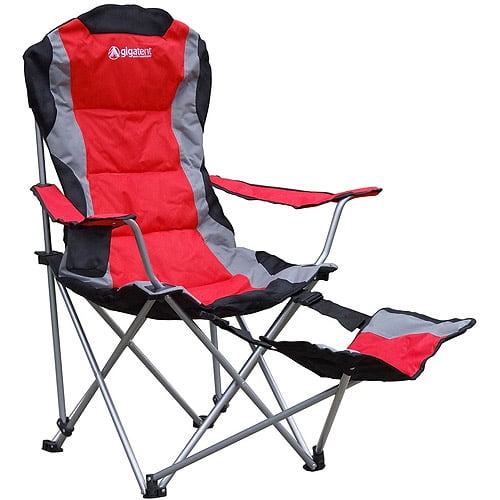 Outdoor Quad Camping Chair - Lightweight, Portable Folding Design -  Adjustable Footrest, Cup Holder, Storage Carrying Bag – Durable Material,  Steel 