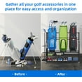 thumbnail image 3 of Dextrus Black Golf Bag Storage Rack with Wheels for 4 Bags, Garage and Club Organizer, 3 of 6