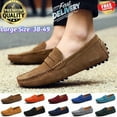 thumbnail image 2 of Suede Leather Men Casual Shoes Loafers Driving Moccasins Slip on Leather Shoes, 2 of 18