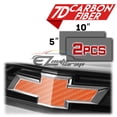 thumbnail image 2 of 2Pcs 5"x10" Chevy Emblem Bowtie 7D Carbon Fiber Orange High Gloss Vinyl Wrap Sticker Decal Film Sheet, 2 of 8