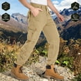 thumbnail image 5 of POENTAB Work Cargo Pants for Men Baggy Outdoor Hiking Fishing Safari Travel Trousers with Multi Pockets Khaki 38 (No Belt), 5 of 7