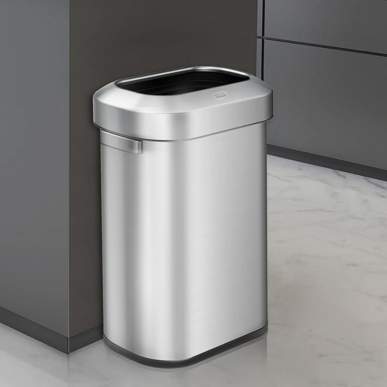 Eko Urban Commercial Stainless Steel 90Liter/23.7 Gallon Round Open Top Trash Can