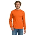 thumbnail image 3 of Gildan Heavy Cotton Men's High Visibility T-Shirt, Long Sleeve Safety Orange Work Tee, 3-Pack, L, 3 of 7