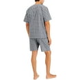 thumbnail image 4 of Hanes Men's Short Sleeve Pajama Set, Black/Grey Plaid, 5X-Large, 4 of 5