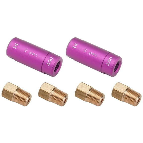 Speedway Disc Brake Residual Valves with Fittings, 2 PSI, Pair