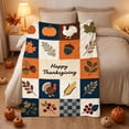 thumbnail image 4 of Vintage Gingham Plaid Maple Leaf Flannel Throw Blanket, 39.37x27.56 Inch Patchwork Quilt Style Fall Blanket, Soft Polyester Decorative Blanket for Sofa, Bed, Autumn Thanksgiving Farmhouse Home Decor, 4 of 8