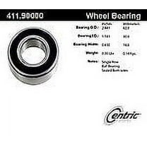 Centric 411.90000E Standard Axle Ball Bearing Fits select: 1976-1978 BMW 530, 1979-1981 BMW 528