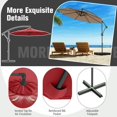 thumbnail image 3 of Yardi Yarda 10 Feet Offset Hanging Umbrella, Shade with Base and Infinite Tilt for Outdoor as Yard, Wine, 3 of 12