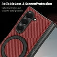 thumbnail image 4 of Allytechgroup for Samsung Galaxy Z Fold 5 Case with Kickstand, Support Wireless Charging Protection Against Drops & Bumper Reliable Lens & Screen Protection Shockproof Magnetic Back Cover, Red, 4 of 6