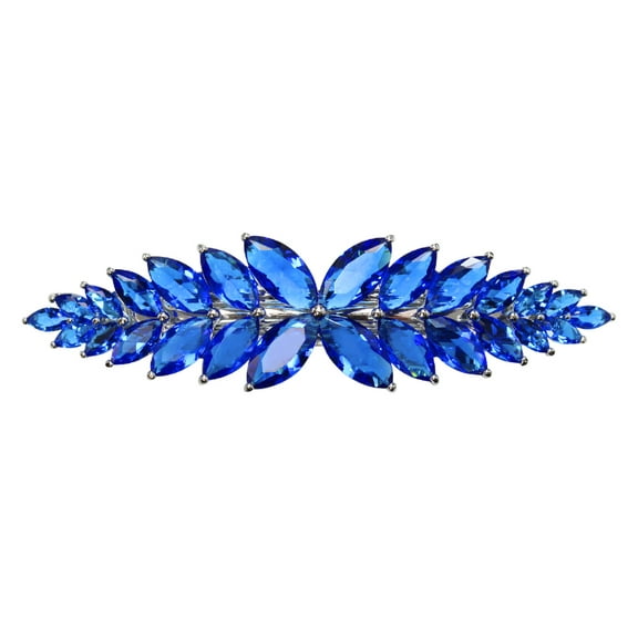 Faship Gorgeous Blue CZ Crystal floral Hair Barrette