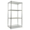 Alera ALESW503624SR Industrial Heavy Duty Wire Shelving Starter Kit, 4-Shelf, 36w X 24d X 72h,silver