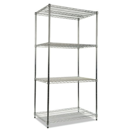 

Alera ALESW503624SR Industrial Heavy Duty Wire Shelving Starter Kit 4-Shelf 36w X 24d X 72h silver