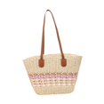 thumbnail image 4 of Bolso tote ligero de verano, bolsa de compras tejida para la playa, ideal para viajes y fiestas. Rosa beige, 4 of 9