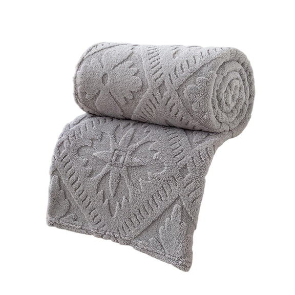 Lilixerw Household Flannel Fleece Blanket with Four-leaf Clover Design Pattern,Soft Thick Winter Nap & Air Conditioning Throw,Cozy Microfleece Bed Sofa Blanket 39.37x27.56 Inch,Gray
