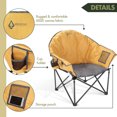 thumbnail image 2 of ARROWHEAD OUTDOOR Oversized Heavy-Duty Club Folding Camping Chair w/ External Pocket, Cup Holder, Portable, Padded, Moon, Round, Saucer, Supports 330lbs, Carrying Bag, USA-Based Support (Tan), 2 of 7