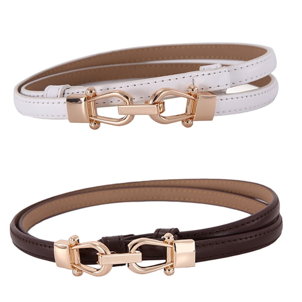 Cinturón de cuero fino para mujer Cinturón de cuero fino, cinturón de moda, cinturón con hebilla ajustable