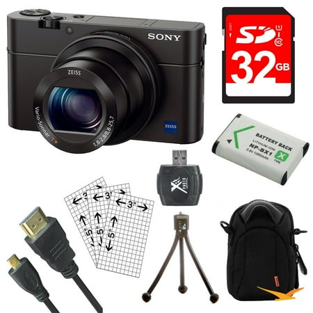 Sony DSC-RX100M III DSC-RX100M3 RX100M3 Cyber-shot Digital Still Camera Bundle with 32GB Card, Spare Battery, SD Card Reader, Case, LCD Screen Protectors, and Table top Tripod