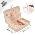 thumbnail image 5 of BZSMCE Leather Jewelry Box - Rectangular Galactic Glow Pattern 8.27x5.5x1.78in Beige, 5 of 8