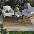 thumbnail image 3 of HOMETRENDS 5 ft. x 7 ft. Tan Flatweave Outdoor Rug, Lazlo Replay, 3 of 9