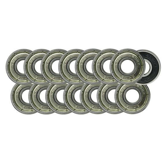 608ZZ Precision Skateboard Bearings 8x22x7mm Double Shielded Silver (Pack of 15)