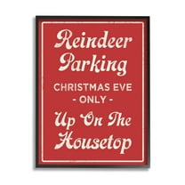 Reindeer Parking Sign Festive Christmas Vintage Text Holiday Graphic Art Framed Art Print Wall Art