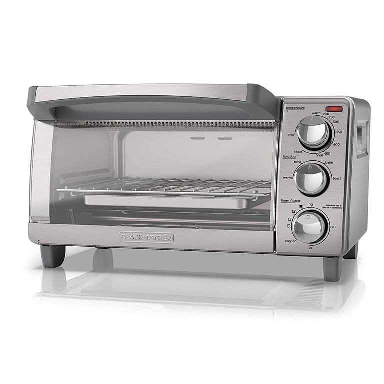 BLACK+DECKER, Toaster Oven, Stainless Steel, 4-Slice, 1150W