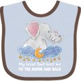 thumbnail image 3 of Inktastic My Great Aunt Loves Me to the Moon and Back Elephant Family Boys or Girls Baby Bib, 3 of 4