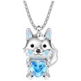 thumbnail image 1 of Cadenas con Dije WolfNeck01 1 Pza Collar Lobo/Corazón Plata/Azul Metal. High Monaco MXWOF-001, 1 of 4