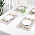 thumbnail image 7 of REGALWOVEN Placemats Set of 6 Ruffle Placemats for Kitchen Dining Table Decor Washable Heat Resistant Table Placemats Wipeable Table Mat Cream 18*12in, 7 of 7
