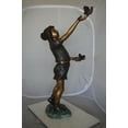 thumbnail image 4 of Nifao Girl - sandy, with two birds Bronze Statue – Home Office Decor Sculpture, 25"L x 20"W x 42"H, 4 of 11