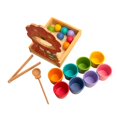 thumbnail image 2 of Bolas de madera en tazas Juguetes sensoriales de educación temprana Regalos Habilidad motora fina Juguetes de bolas de madera Clasificación y conteo, 2 of 9
