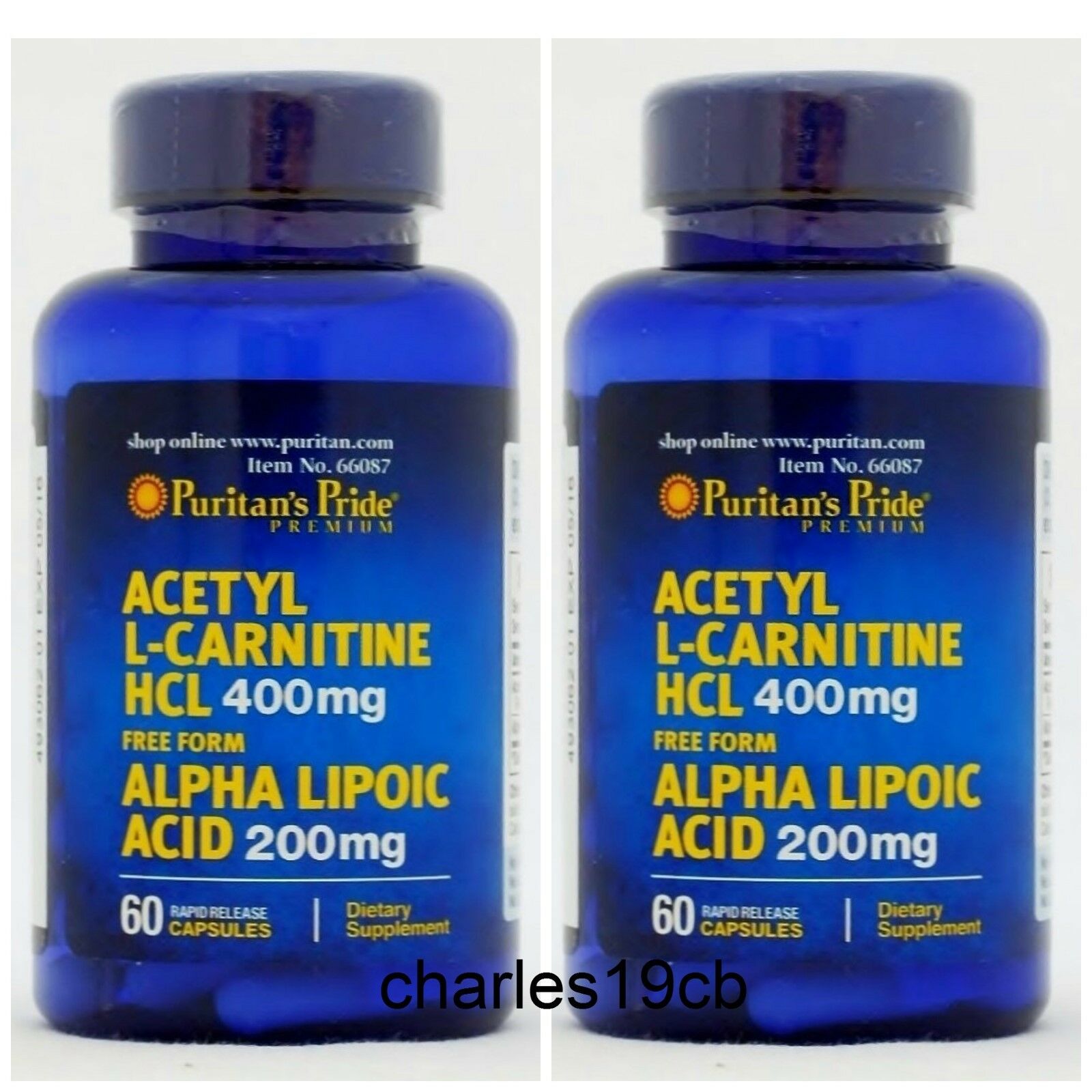 Puritan's Pride Acetyl LCarnitine 400 mg Alpha Lipoic Acid 200 mg 60