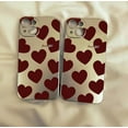 thumbnail image 6 of Wine Red Love Heart Silver Plated Soft  for iPhone Case (Silver,iPhone 13 Mini), 6 of 6