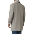 thumbnail image 3 of INSPIRE CHIC Herringbone Overcoats for Men's Classic Fit Single Breasted Winter Trench Coat S Gray, 3 of 6