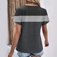 thumbnail image 4 of Timegard Tops for Women Color Block Button Short Sleeve T Shirts Causal Fashion Dressy Blouses, 4 of 6
