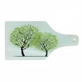 thumbnail image 1 of Tree of Life Cutting Board, Green Spring Trees with Birds Sitting on the Branch Warm Season Life, Tempered Glass Cutting and Serving Board, Wine Bottle Shape, Green Black Blue, by Ambesonne, 1 of 1
