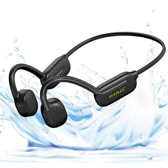 Auriculares de natación IHAO True Bone Conduction MP3 32 GB negros