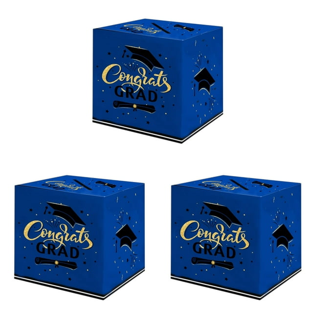 2025 Graduation Card Box 10x10 Inches - Foldable Decorative Gift Box for Graduation Party Favors, Congratulations Card Holder for Graduation Decorations & Supplies