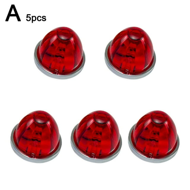 5PCS Watermelon Side Marker Lights for Trucks&Trailers12V-24V LED Lights with Stainless Steel Ring,IP65 Waterproof, Multi-Color LensEasy Install Vehicle Accessories for Semi Trucks