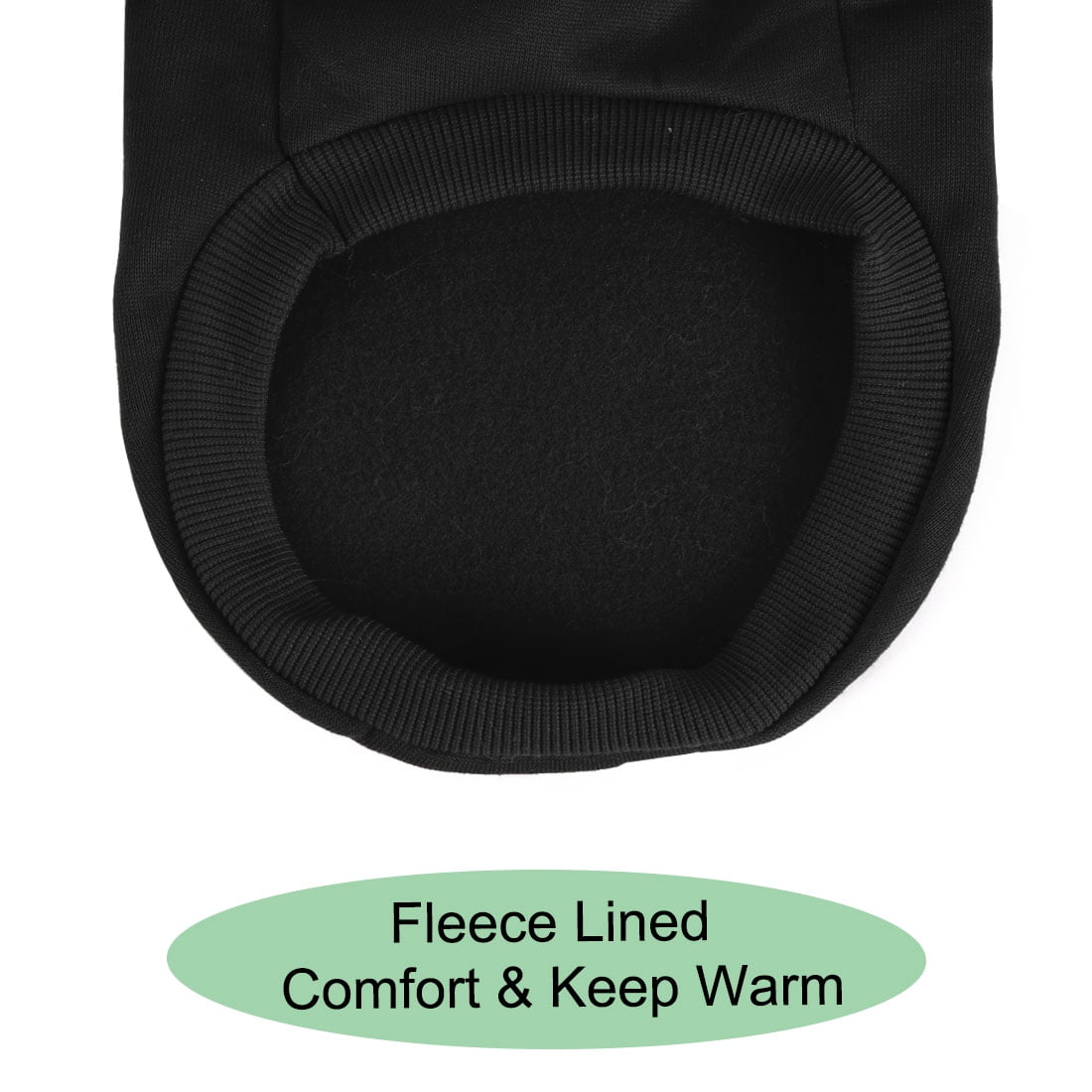 Unique Bargains Cotton Blend Dog Sweatshirt Pet Apparel Fleece Lined Coat XS Black