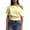 Yellow, variant on One Shoulder Tops for Women Summer Short Sleeve Cinched Waist T Shirts Asymmetrical Y2k Cropped Going out Tops