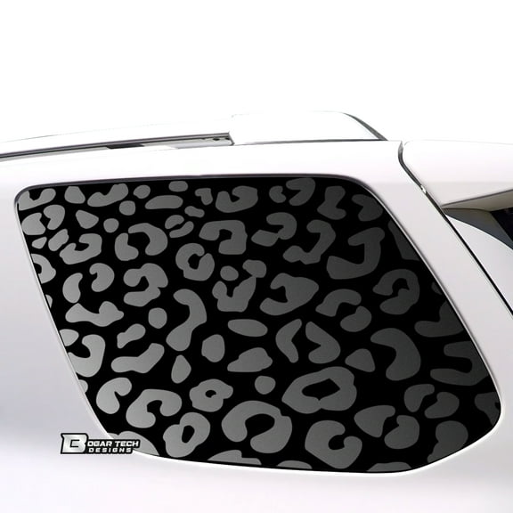BOGAR TECH DESIGNS Precut Leopard Cheetah Rear Side Quarter Window Decal Stickers Compatible with Toyota 4Runner 2010-2021, Matte Black